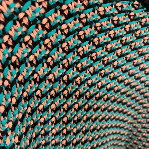 COS Crew Neck Knit Women's Sweater Teal And Peach Size Small - Picture 3 of 8